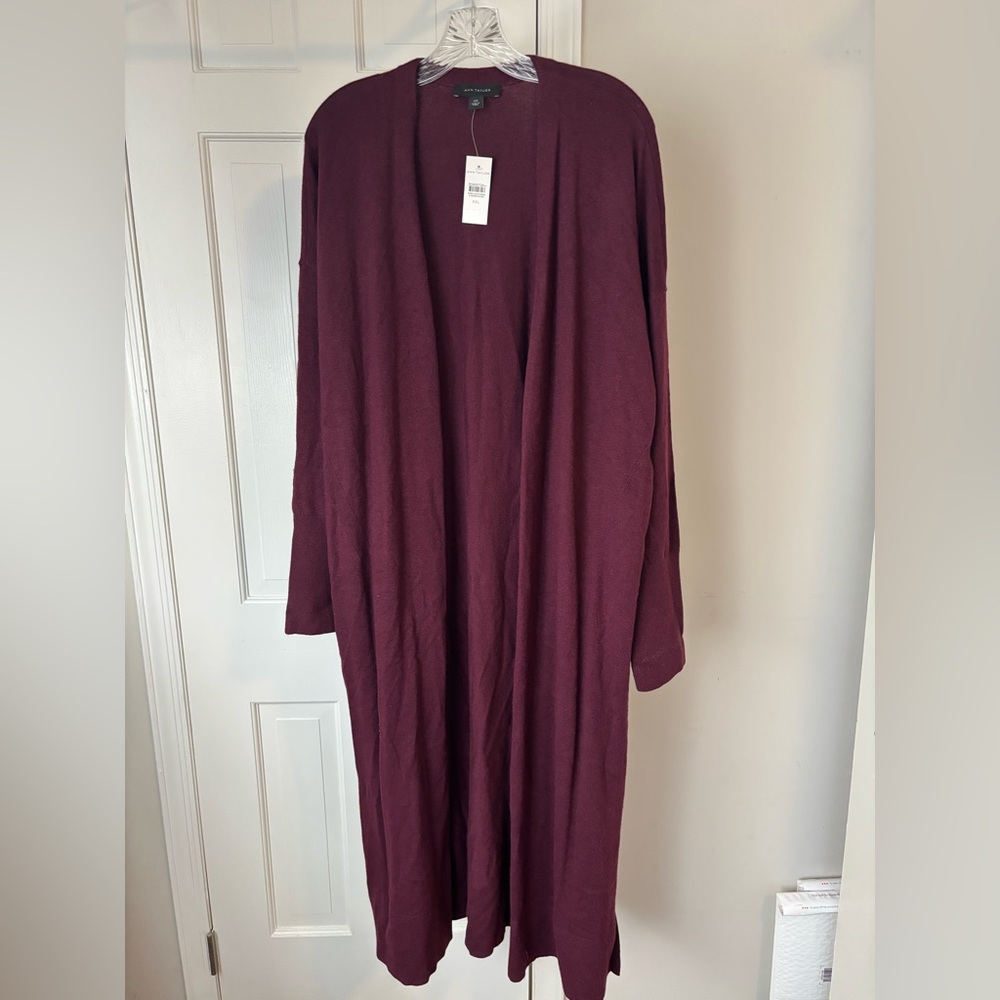 Ann Taylor Deep Burgundy Cardigan